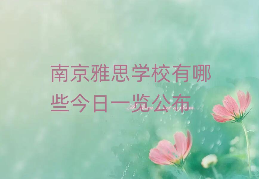 南京雅思學(xué)校有哪些今日一覽公布